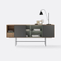 Preview: Treku Aura Sideboard Nussbaum Moosgrün Graphite